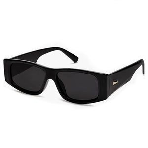 Men's Black Rectangular Sunglasses - Classic UV Protection